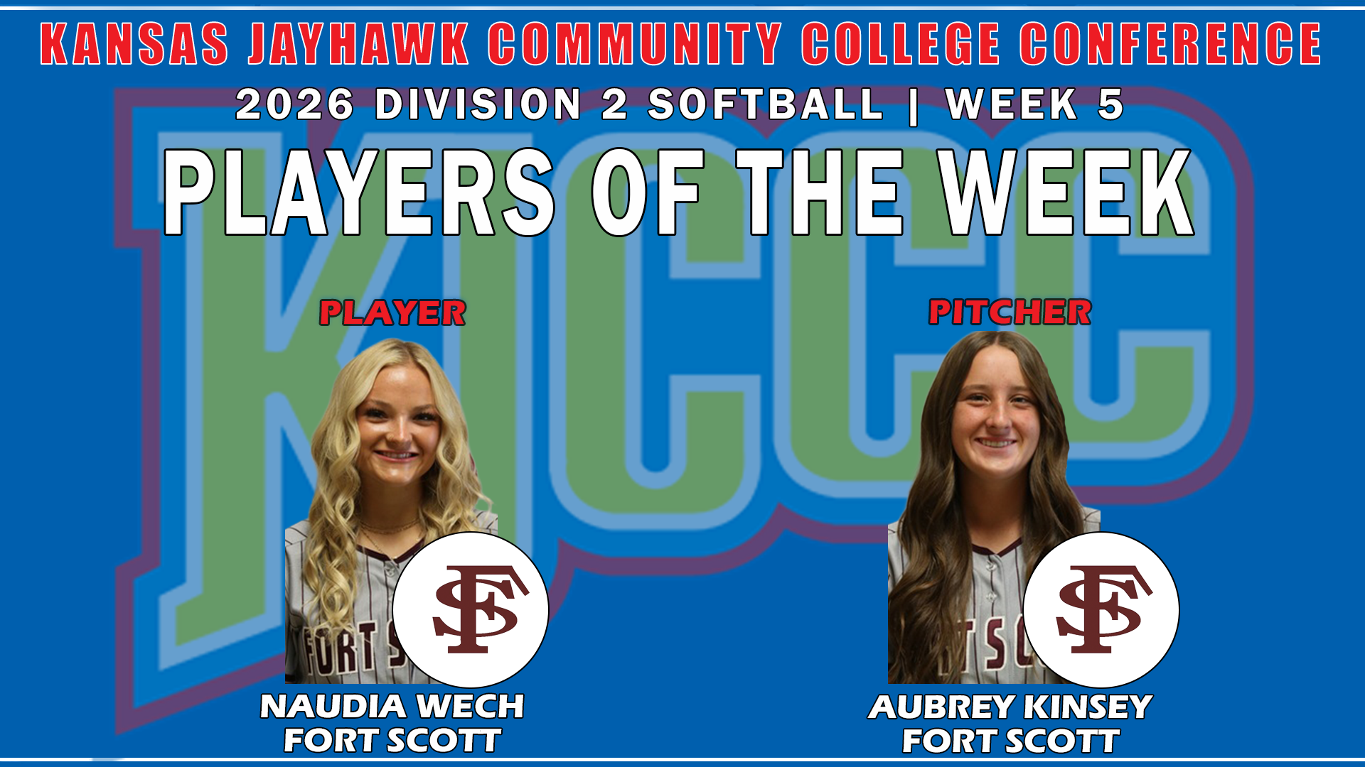 KJCCC Division 2 Softball Players of the Week - Week 5